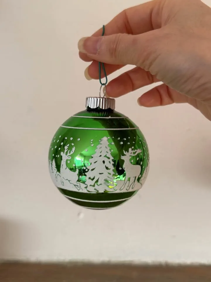 Vintage Christmas Ornaments - Set of 7 Blown Glass Balls, Retro image indicator(9)