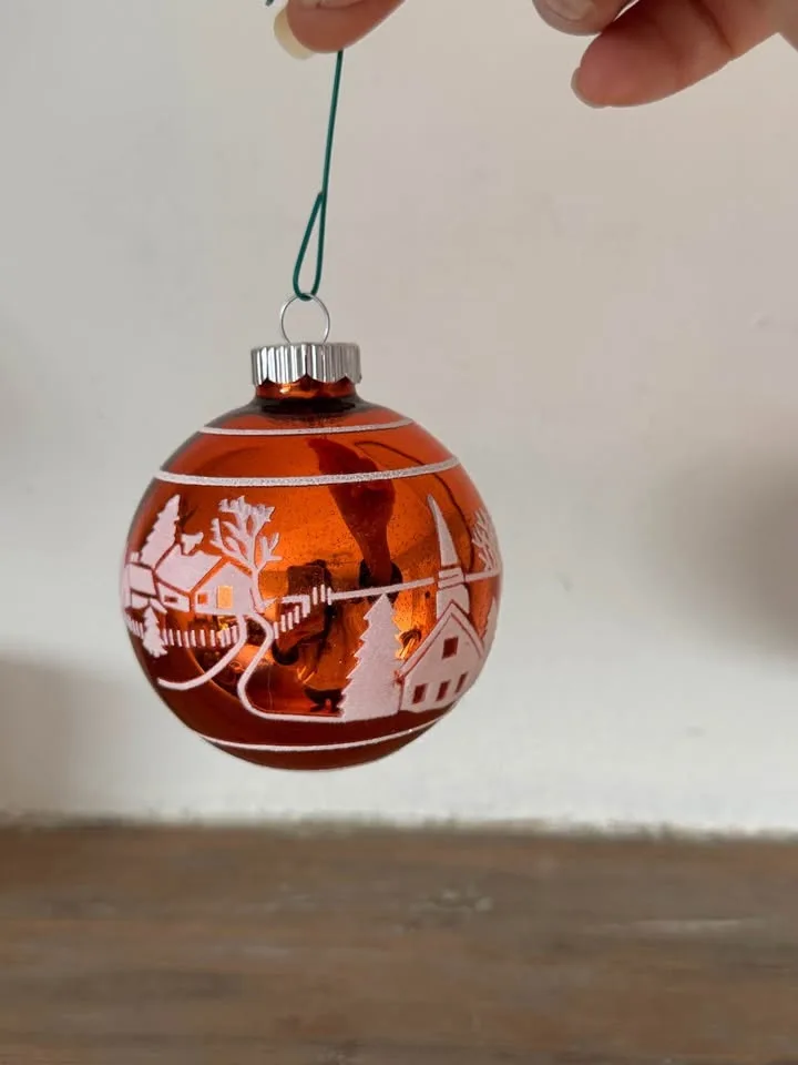 Vintage Christmas Ornaments - Set of 7 Blown Glass Balls, Retro image indicator(10)