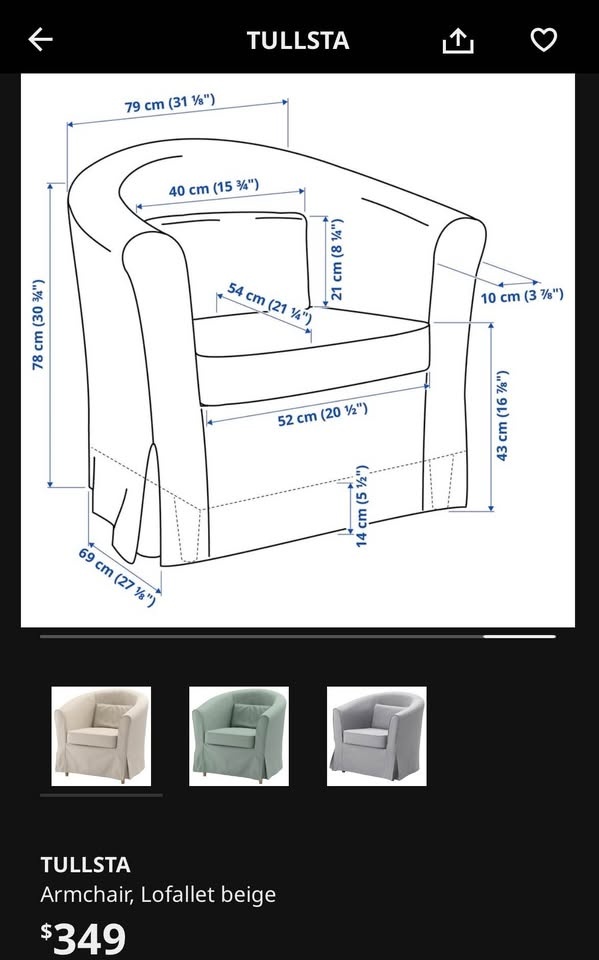 Ikea TULLSTA arm chair white - photo 3