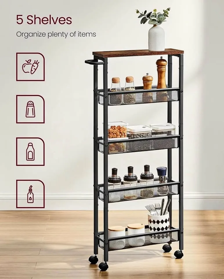 VASAGLE Slim Rolling Cart – NEW (Never Assembled!)