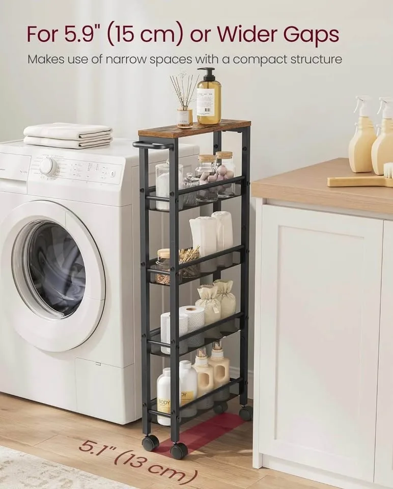 VASAGLE Slim Rolling Cart – NEW (Never Assembled!) image indicator(3)