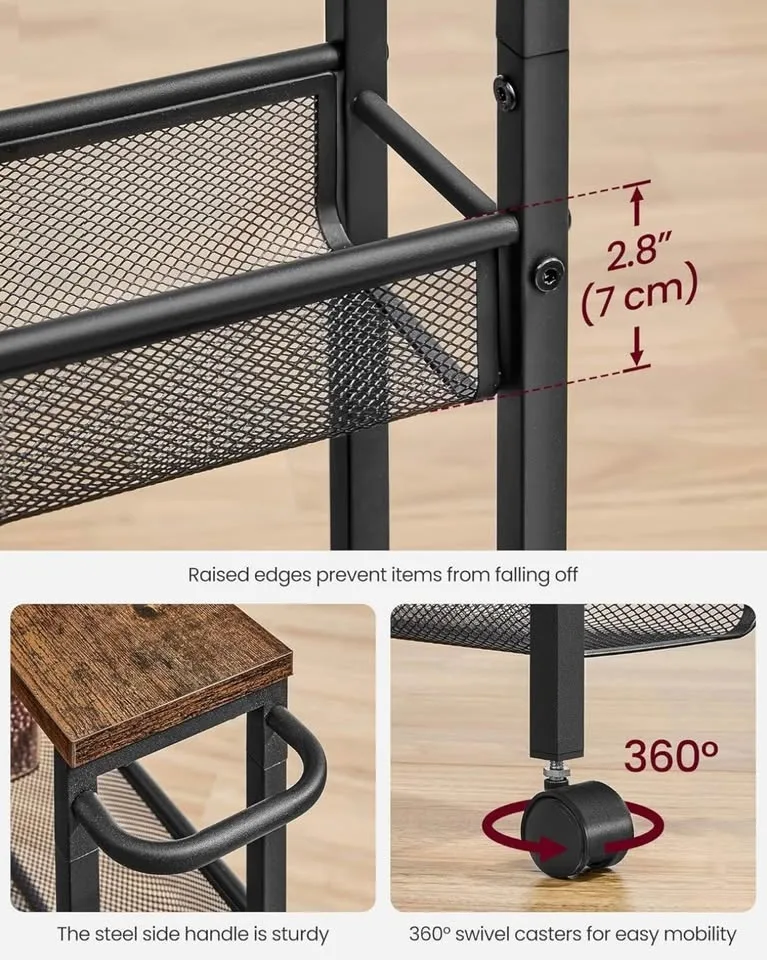 VASAGLE Slim Rolling Cart – NEW (Never Assembled!) image indicator(7)