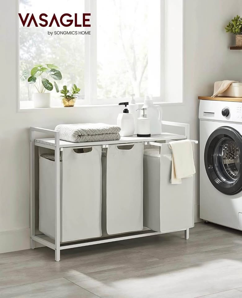 VASAGLE Laundry Hamper – 3-Bag Laundry Sorter - Brand New