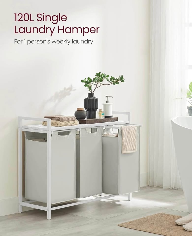 VASAGLE Laundry Hamper – 3-Bag Laundry Sorter - Brand New - photo 4