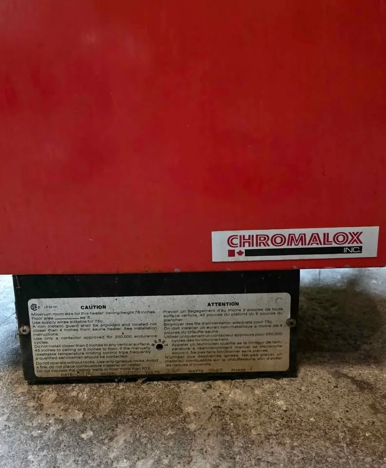 Chromalox Electric Sauna Heater – 5 kW / 240V image indicator(2)