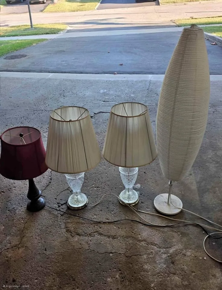 Set of Floor & Table Lamps – Vintage & Modern Mix