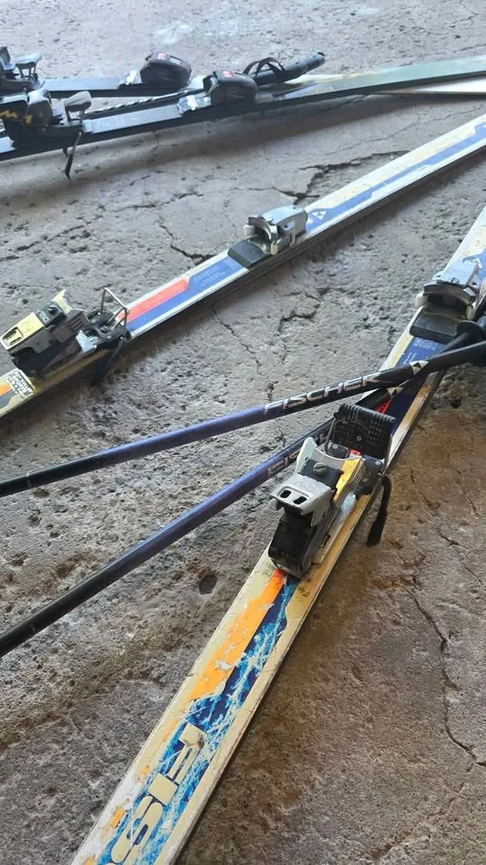 Vintage Fischer & Trac Skis with Poles – Set of 2 image indicator(4)