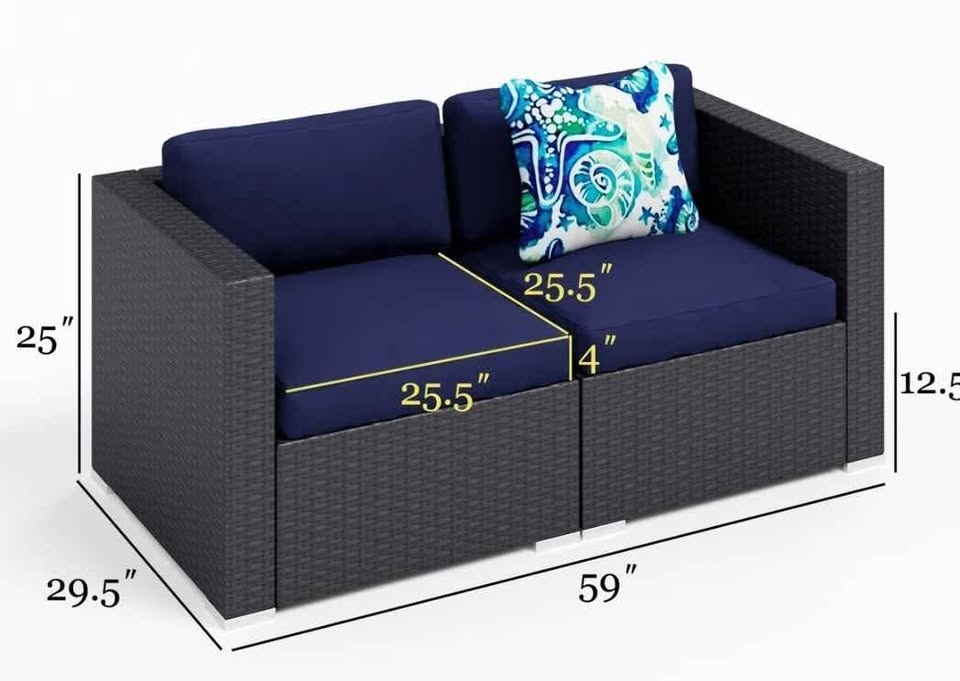 Mcgahan 59'' Wicker Outdoor Loveseat - photo 2