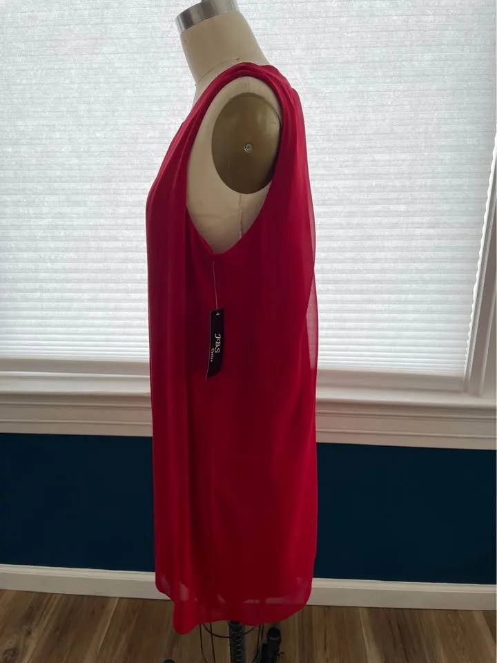 Brand New, short Red sleeveless chiffon dress. image indicator(3)