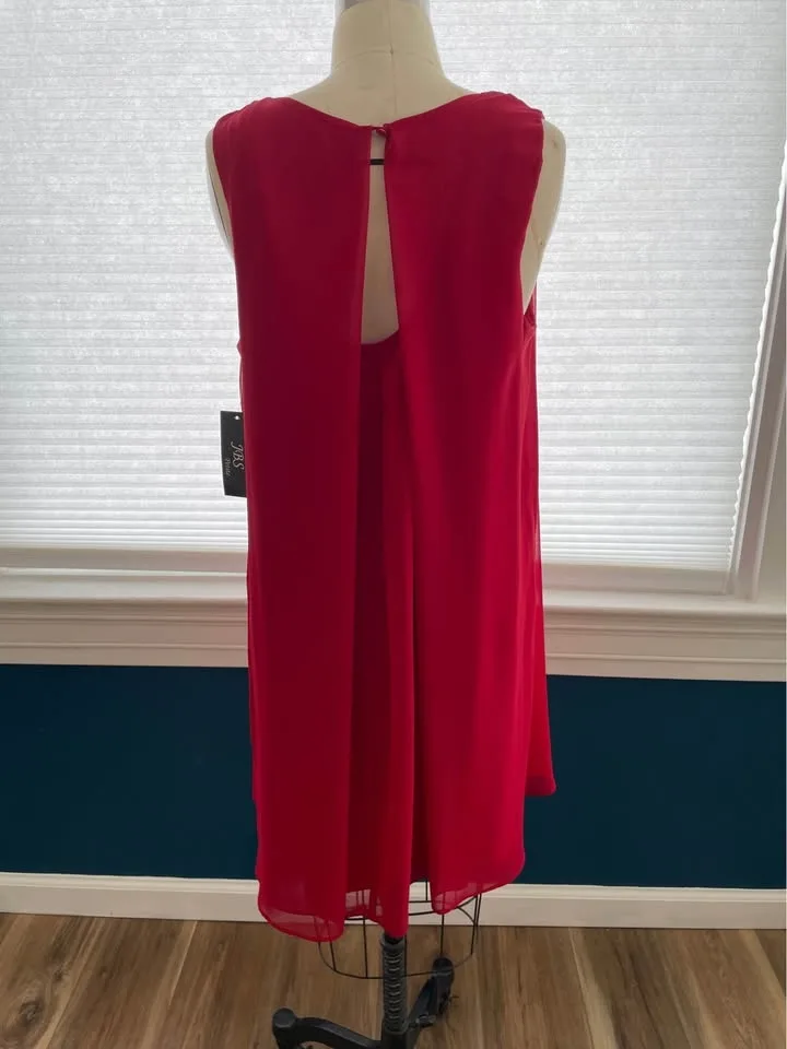Brand New, short Red sleeveless chiffon dress. image indicator(4)