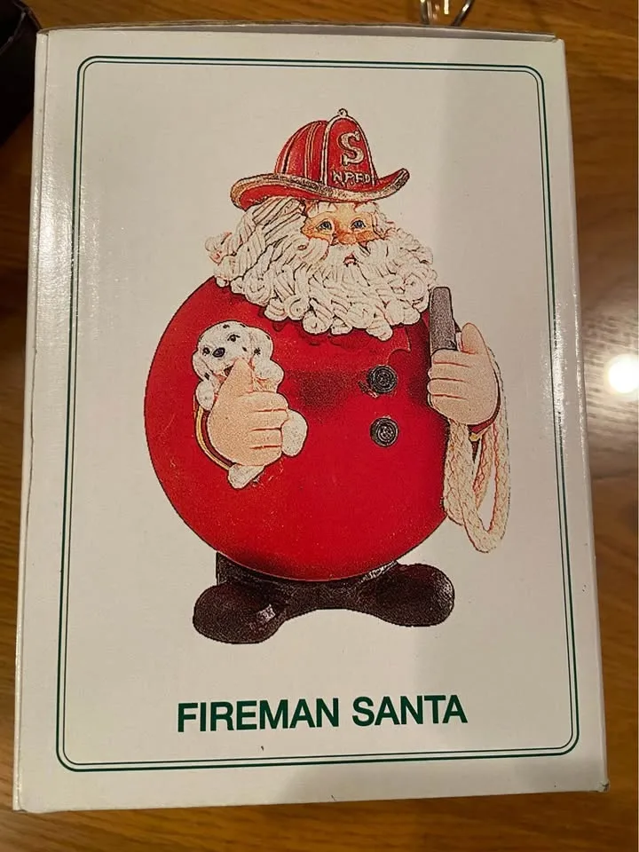 Vintage Fireman Santa Glass Ornament, by Department 56 image indicator(6)