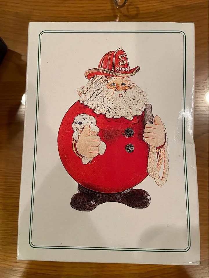 Vintage Fireman Santa Glass Ornament, by Department 56 image indicator(7)