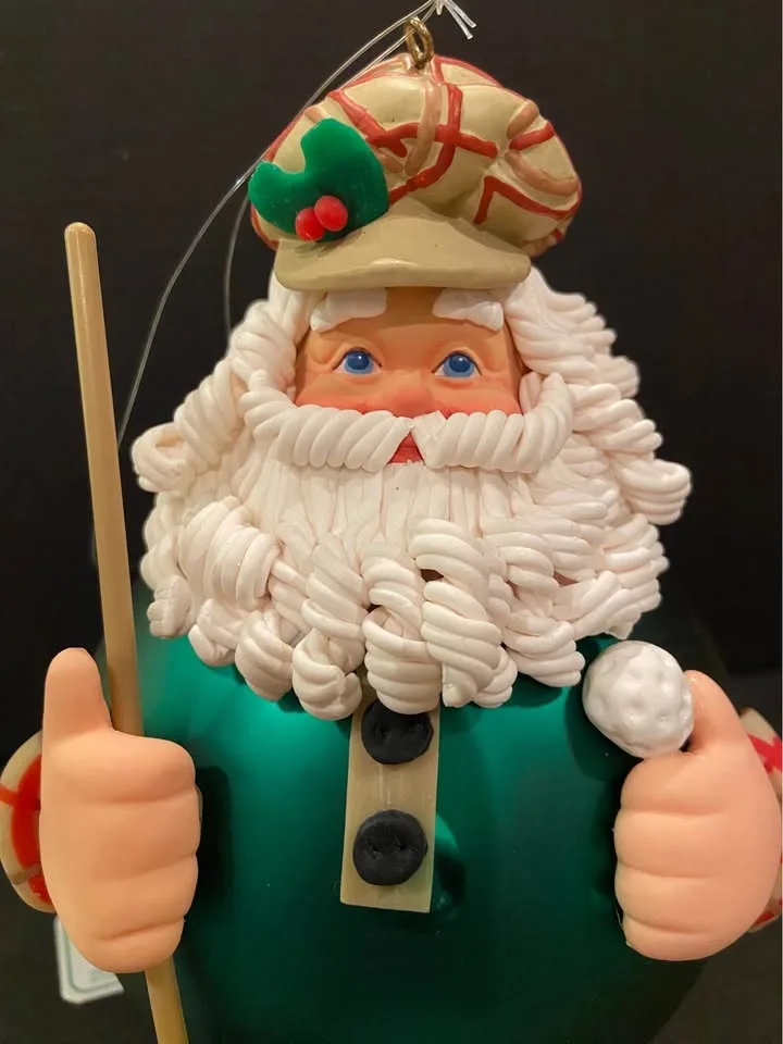 Vintage Golfing Santa Glass Ornament, by Department 56 image indicator(5)