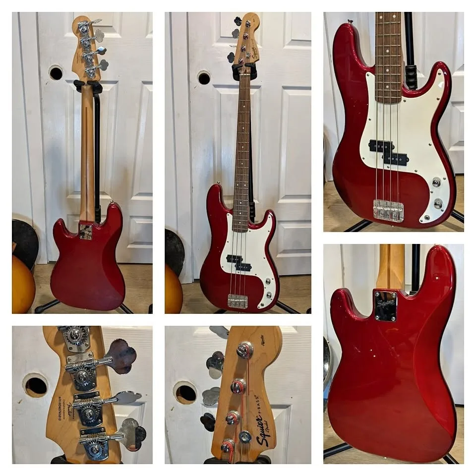 $280 Squier Precision Bass - Candy Apple Red