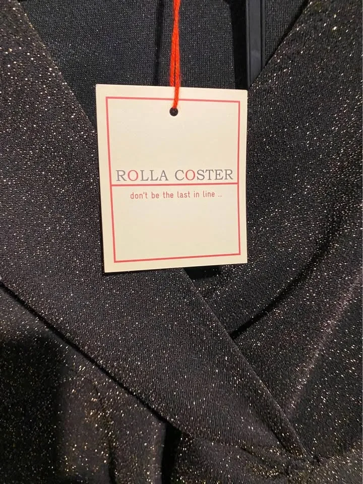 Rolla Coster Black/bronze Glitter Ruched Mini Dress, Size Small. image indicator(2)