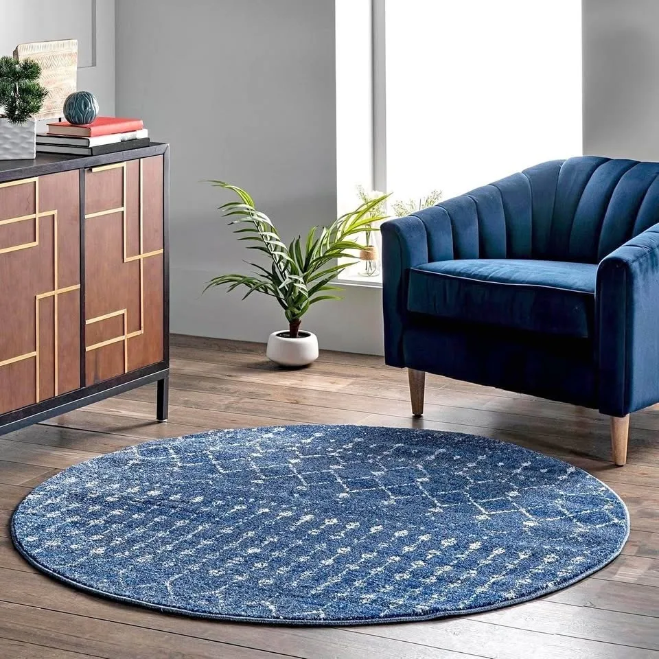 Round Blue Rug 4 Feet - Brand new