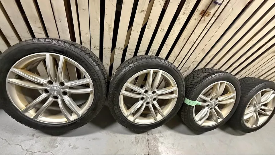 245/4R519 Michelin winter tires with original Tesla rims