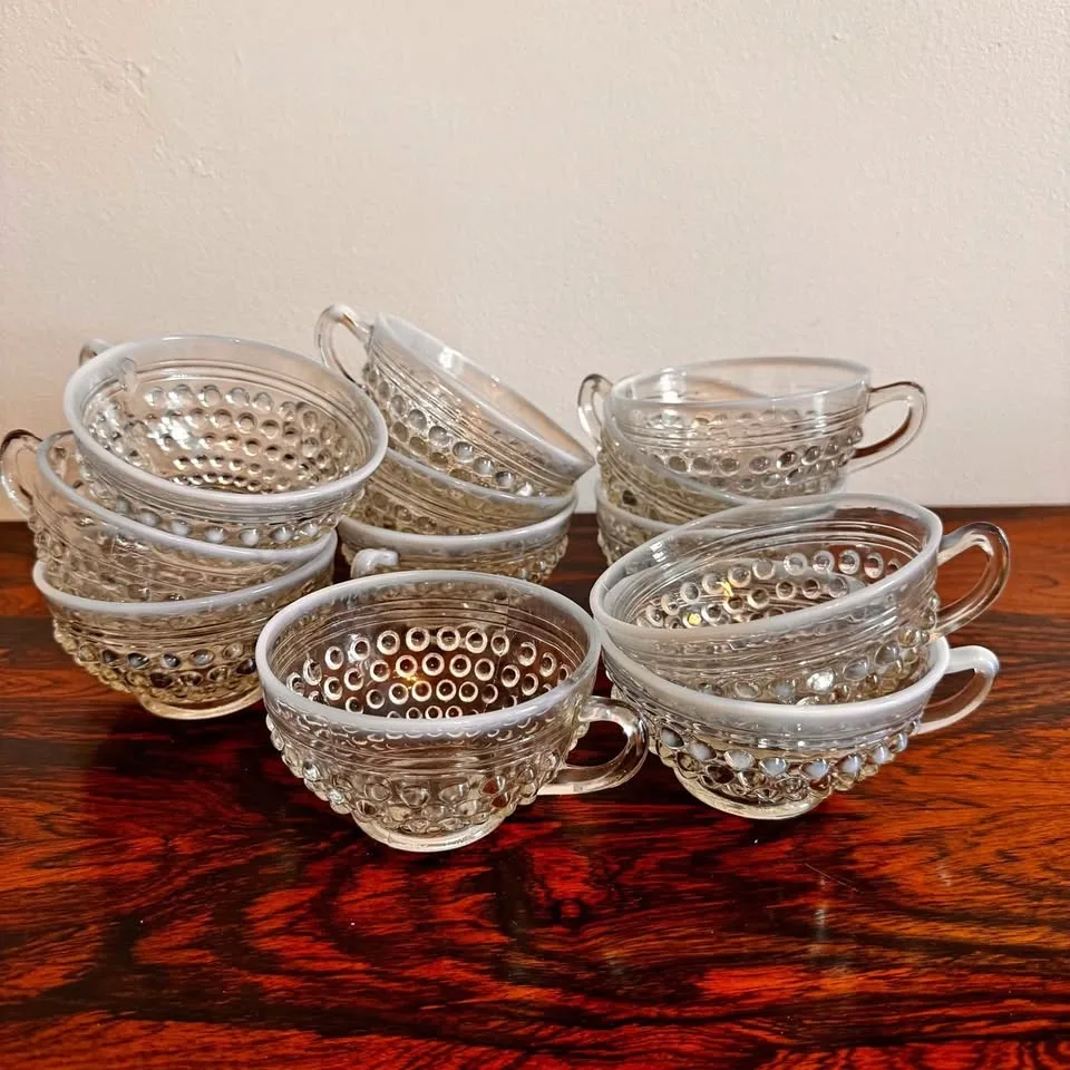Vintage Hobnail Cups (12)