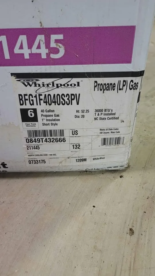 Whirlpool 40 Gallon Liquid Propane water heater image indicator(3)