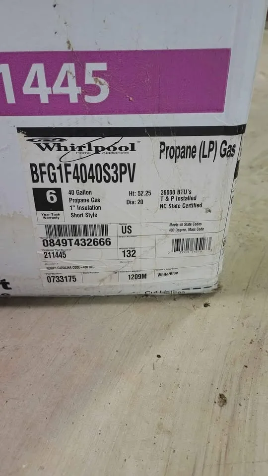 Whirlpool 40 Gallon Liquid Propane water heater image indicator(4)