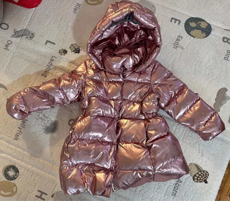 Polo Ralph Lauren Metallic Down Hooded Long Jacket