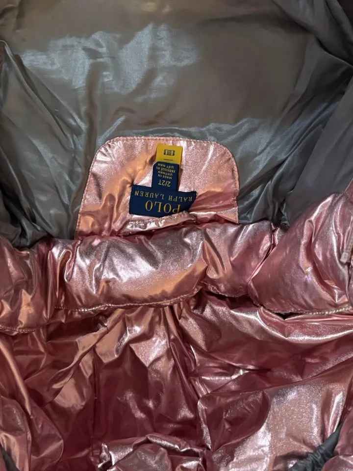 Polo Ralph Lauren Metallic Down Hooded Long Jacket image indicator(4)