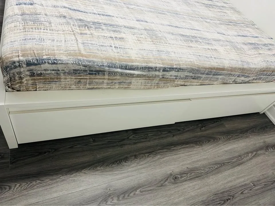 IKEA Bed Frame with 4 Storage Drawers + Mattress image indicator(4)