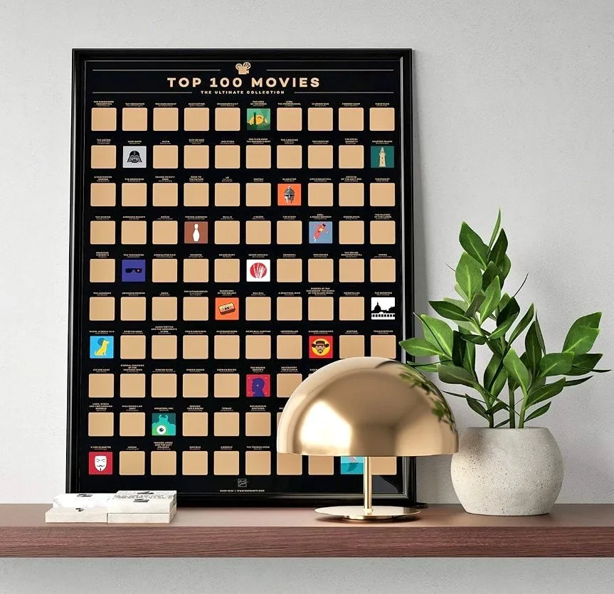 Top 100 Movies Scratch Off Poster