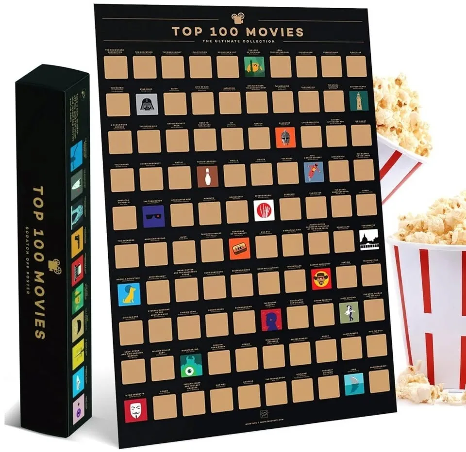 Top 100 Movies Scratch Off Poster image indicator(2)