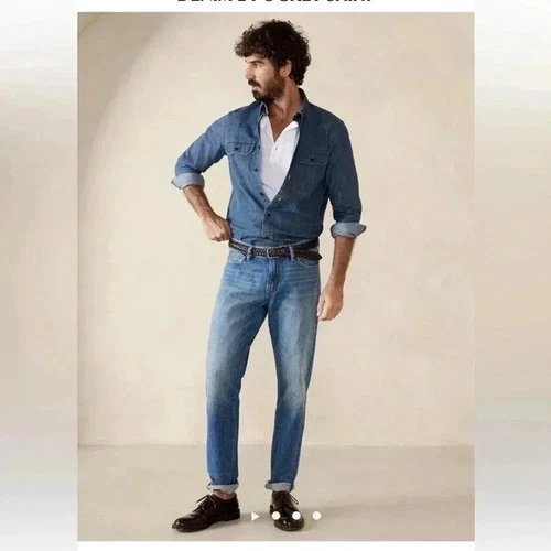 Banana Republic denim two pocket shirt sz L Tall - photo 5