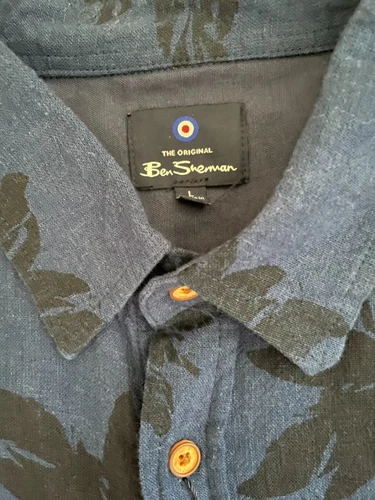 Ben Sherman floral linen blend button down shirt L - photo 2
