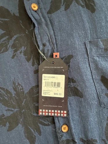 Ben Sherman floral linen blend button down shirt L - photo 3