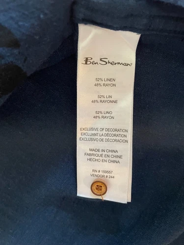 Ben Sherman floral linen blend button down shirt L - photo 4