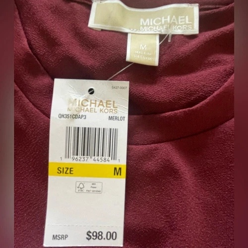 Michael by Michael Kors burgundy sequin top sz M - photo 4