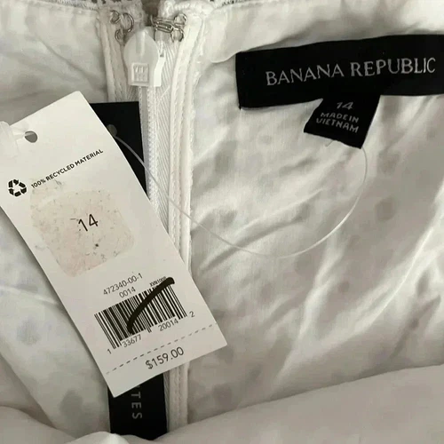 Banana Republic white eyelet jumpsuit sz 14 - photo 2