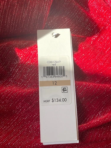 Calvin Klein Metallic Faux-Wrap Sheath Dress sz 12 - photo 3