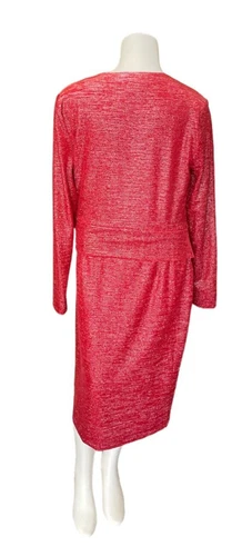 Calvin Klein Metallic Faux-Wrap Sheath Dress sz 12 - photo 5