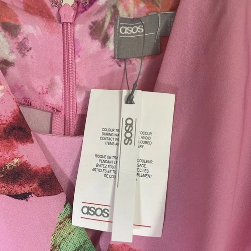 ASOS Vibrant Pink Floral Print Jumpsuit sz 8 - photo 3