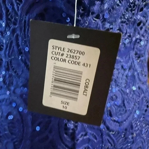 Marina blue lace and sequin short sleeve dress sz 10 - photo 4