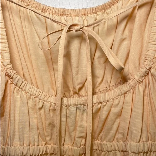 Vince ruched tiered midi dress in peach sz XL - photo 3