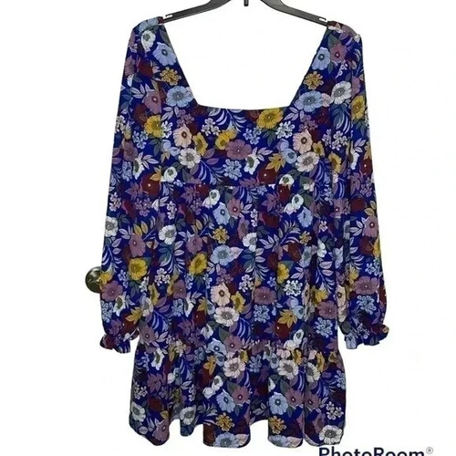 BCBGeneration Balloon-Sleeve Babydoll Dress sz 14
