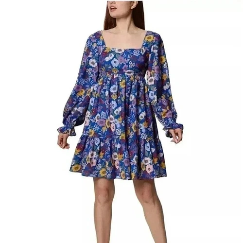 BCBGeneration Balloon-Sleeve Babydoll Dress sz 14 - photo 2