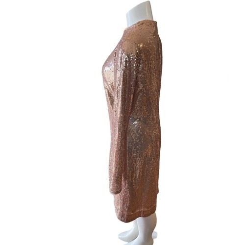Calvin Klein Gold Polyester Sequin Mini Dress sz 10 - photo 2