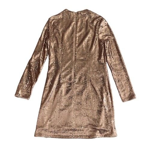 Calvin Klein Gold Polyester Sequin Mini Dress sz 10 - photo 3