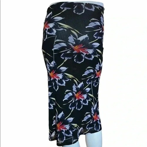 Diane Von Furstenburg black floral lanell skirt sz XS - photo 2