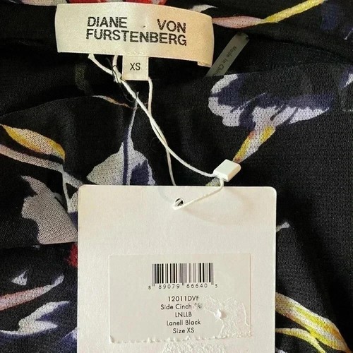 Diane Von Furstenburg black floral lanell skirt sz XS - photo 4
