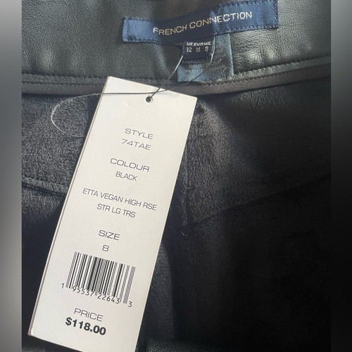 French Connection Vegan Leather Pants sz 8 - photo 3
