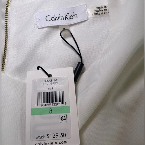 Calvin Klein Off White Dress with flared sleeves sz 8 - photo 4