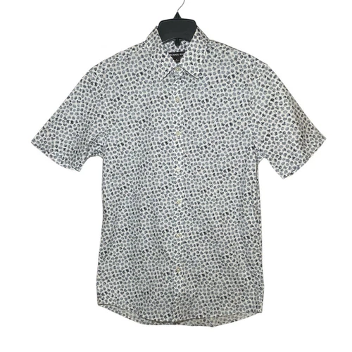 Michael Kors white floral slim fit s/s sz S