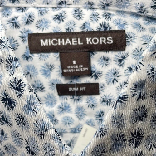 Michael Kors white floral slim fit s/s sz S - photo 2